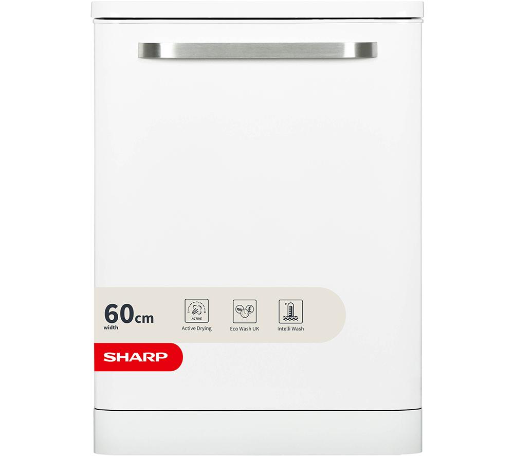 Image of SHARP QW-DX41F47EW Full-size Dishwasher - White, White