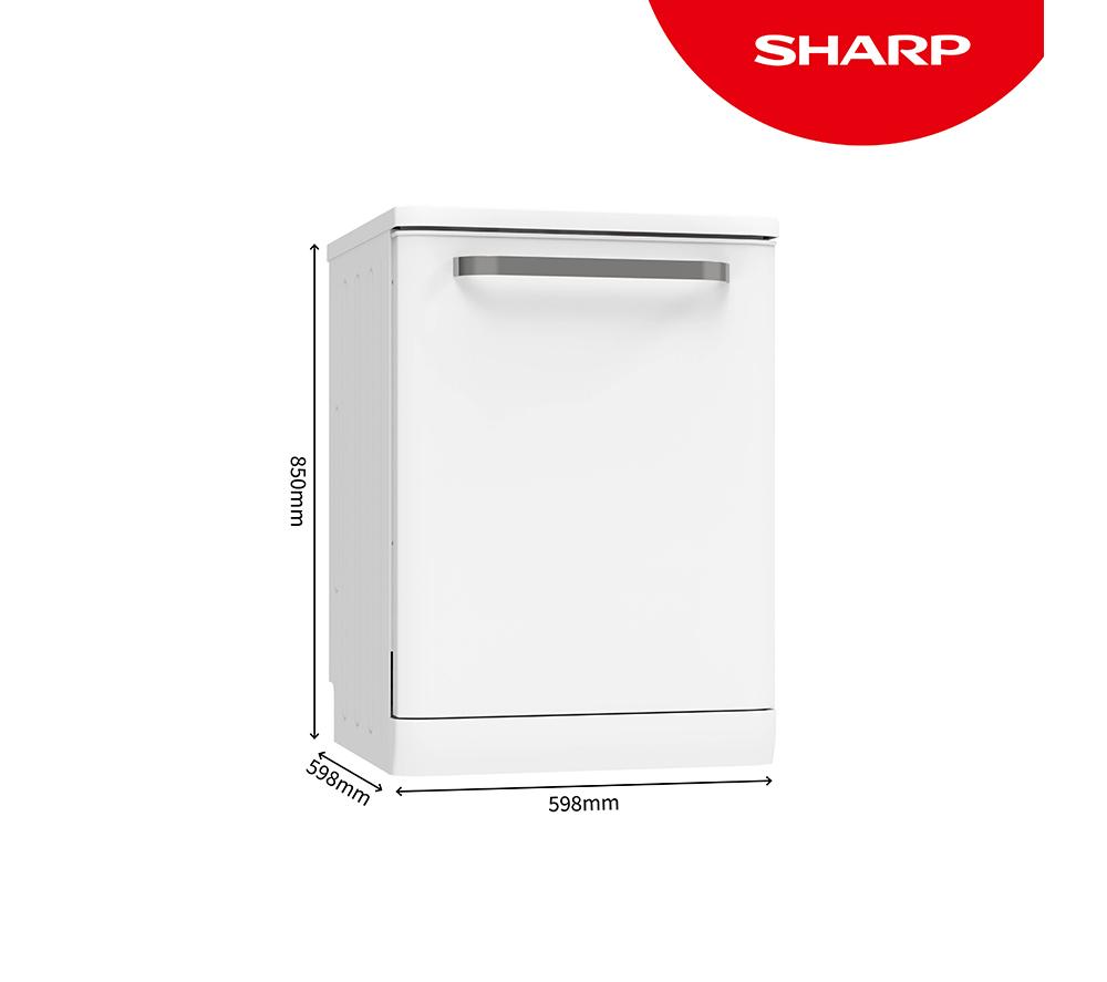 SHARP QW-DX41F47EW Full-size Dishwasher - White image number 2 of 18