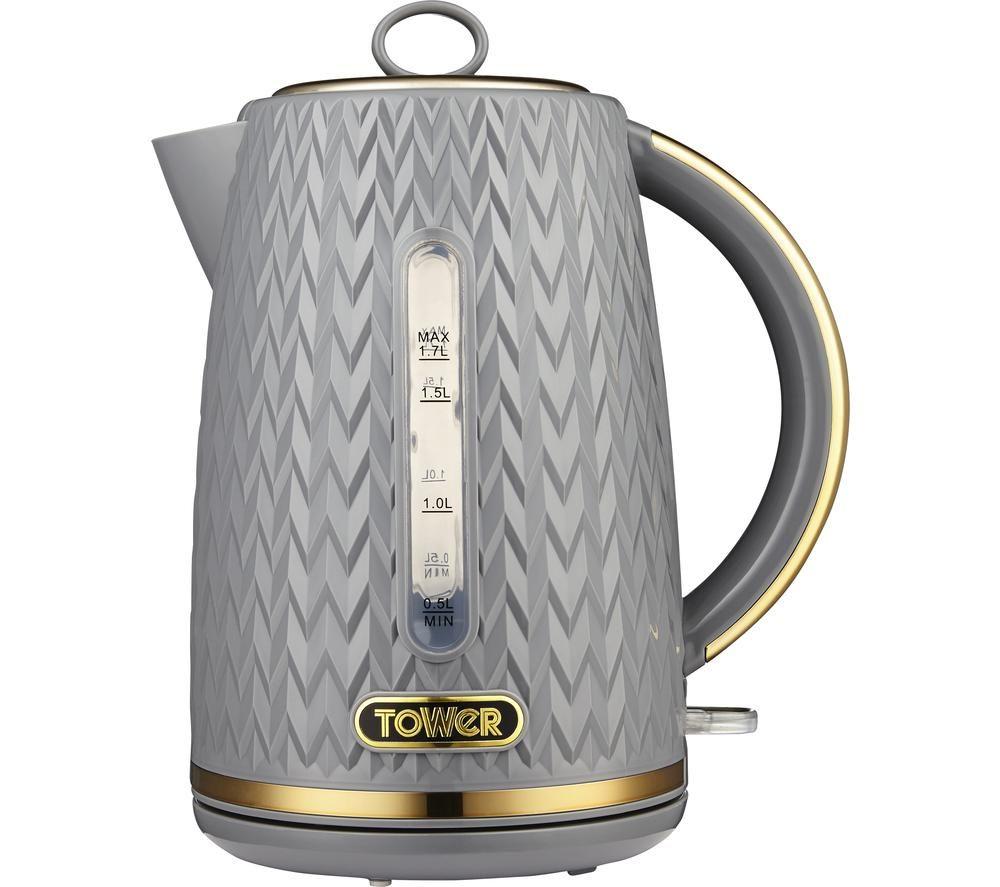 TOWER Empire Collection T10052GRY Jug Kettle - Textured Grey