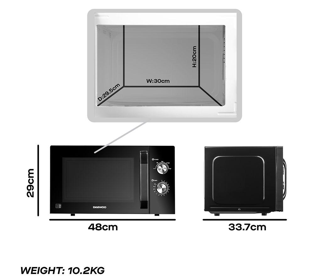 DAEWOO KOR8A07 Solo Microwave - Black image number 5 of 5