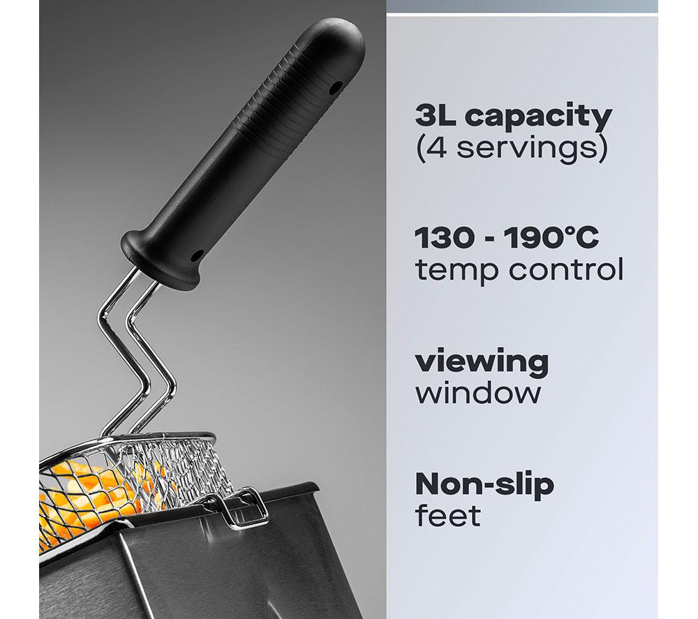 DAEWOO SDA1550 Deep Fryer - Silver & Black image number 2 of 6