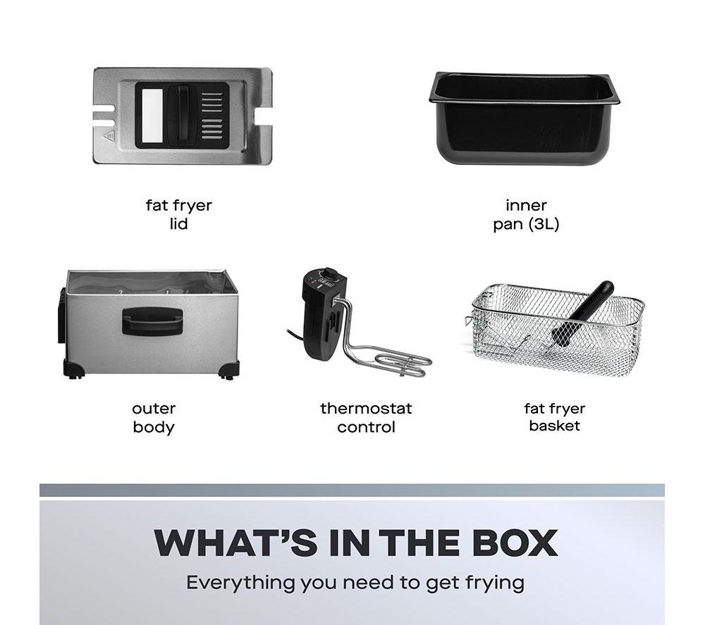 DAEWOO SDA1550 Deep Fryer - Silver & Black image number 5 of 6