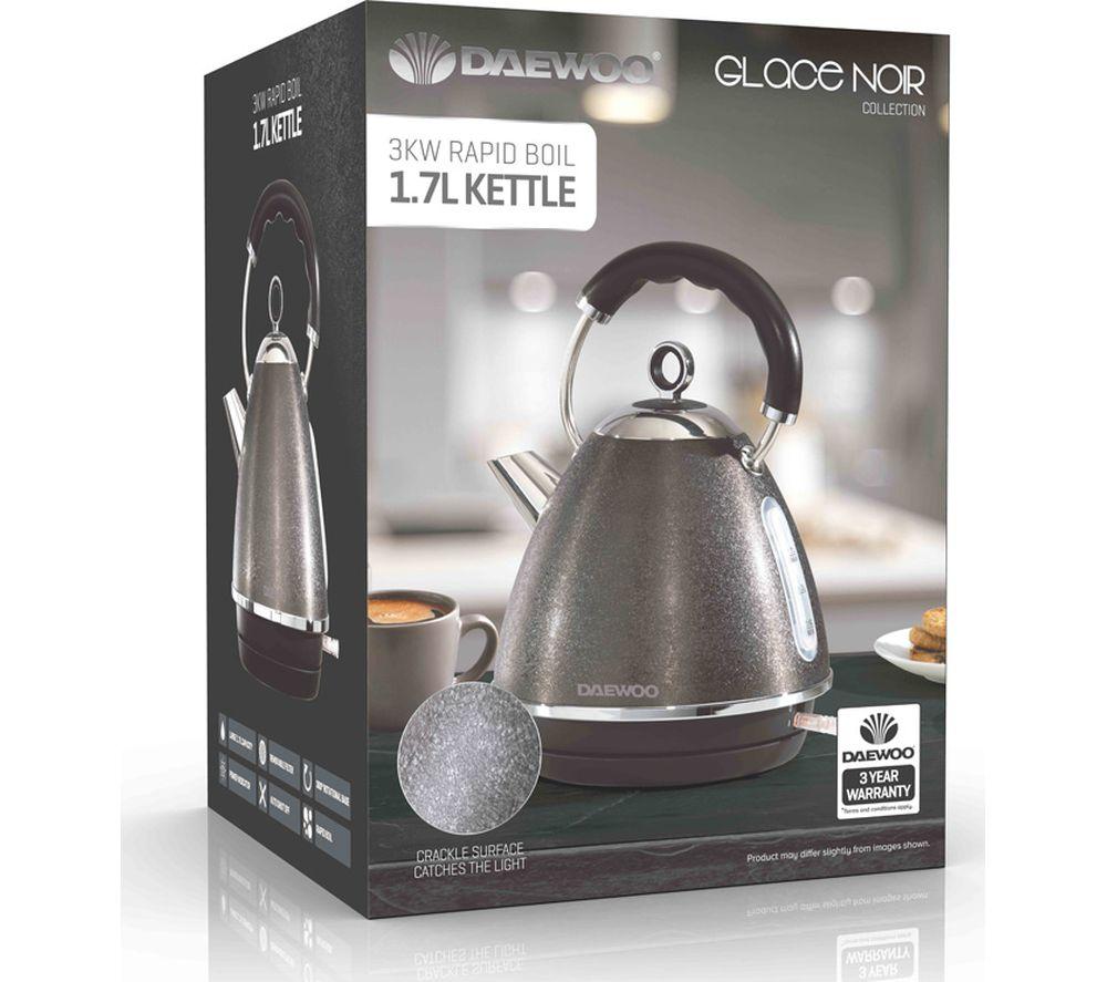 DAEWOO Glace Noir SDA2052 Traditional Kettle - Silver & Black image number 4 of 5