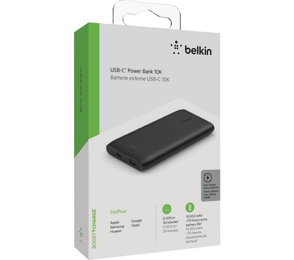 Buy BELKIN 10000 mAh Portable Power Bank with 18 W USB-C Fast Charge -  Black