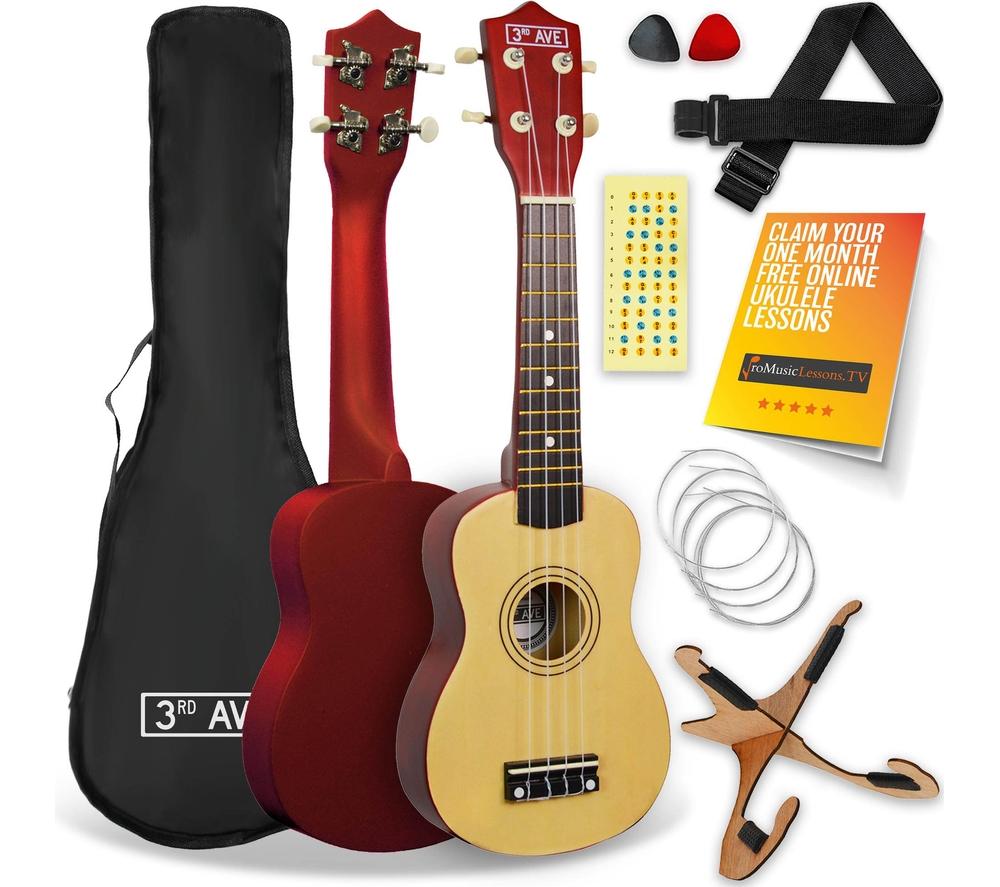 3Rd Avenue Beige Soprano Ukulele Pack - Natural in Size Standard, Sports Direct - Image 7
