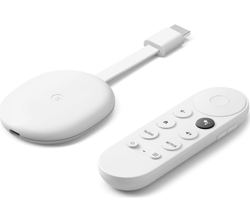 GOOGLE Chromecast 4K HDR with Google TV - Snow, White