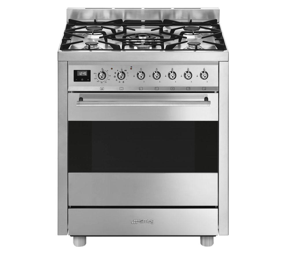 SMEG Symphony C7GPX9 70 cm Dual Fuel Cooker – Stainless Steel, Stainless Steel