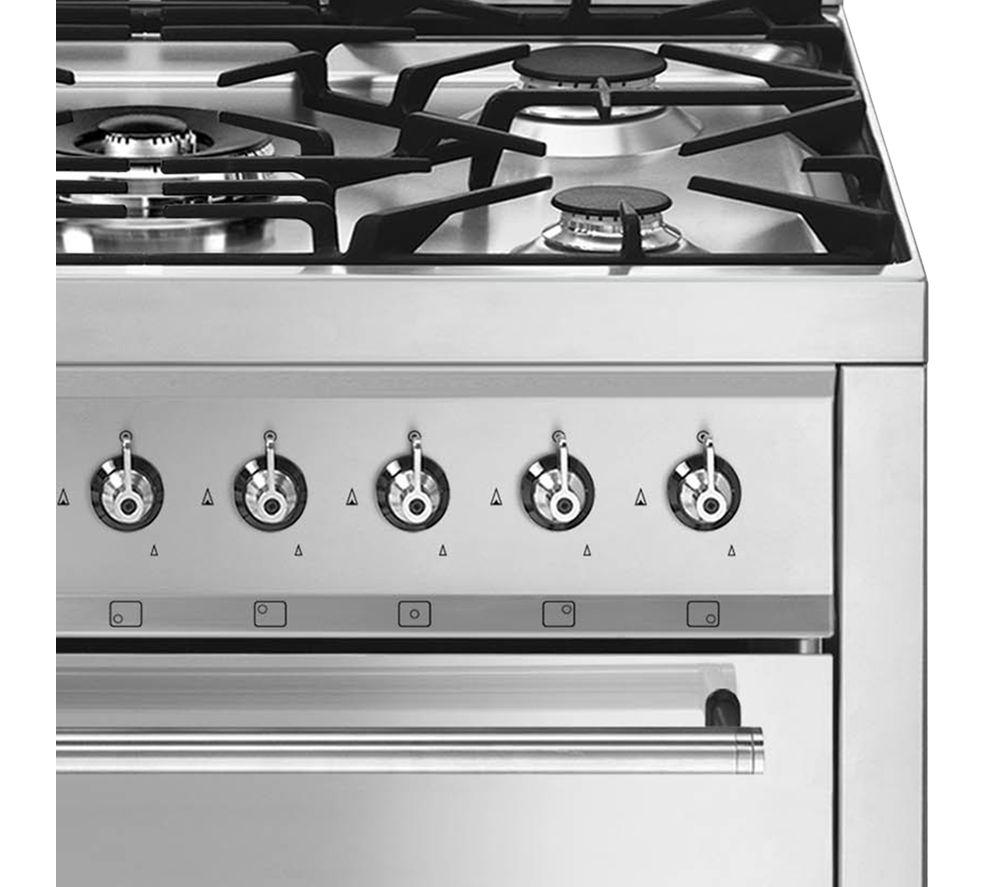 SMEG Symphony C7GPX9 70 cm Dual Fuel Pyrolytic Cooker - Stainless Steel image number 3 of 6