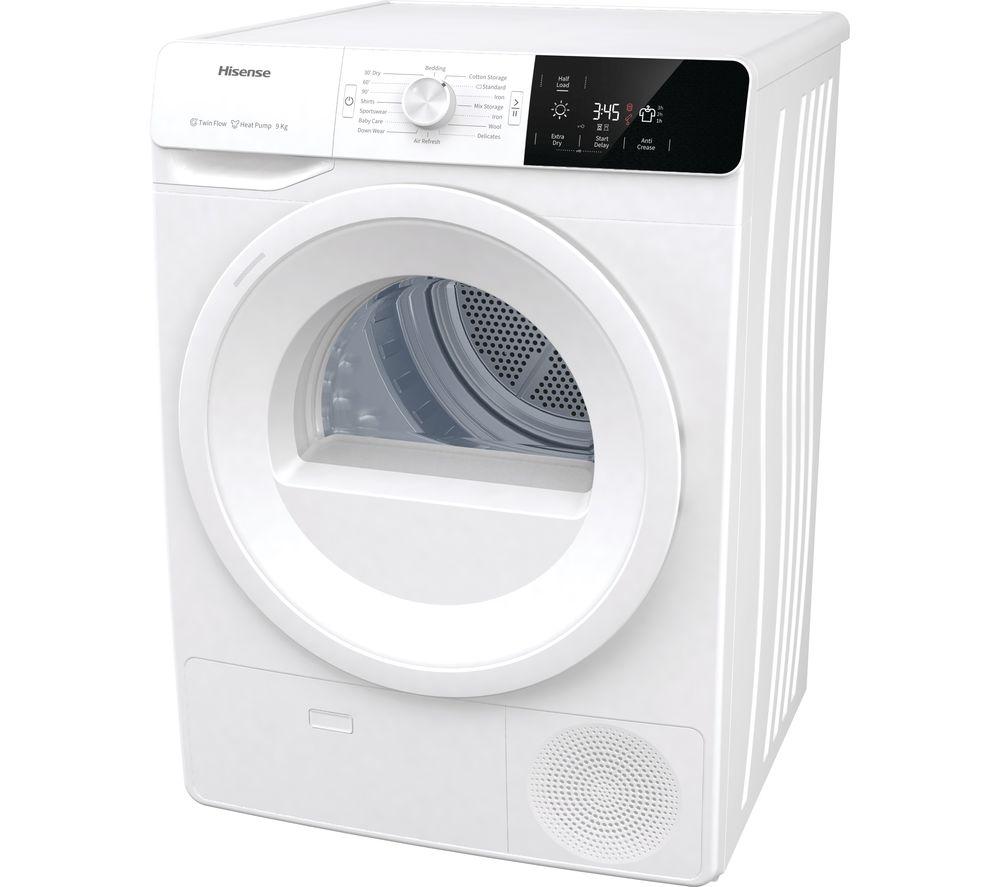 Buy HISENSE Essential DHGE901 9 kg Heat Pump Tumble Dryer - White | Currys