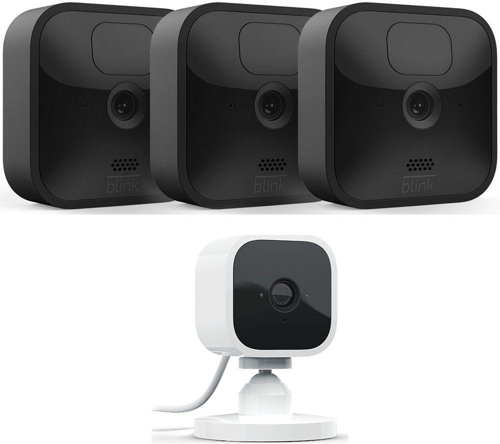 Amazon Blink Outdoor HD 1080p WiFi Security 3 Camera System & Blink Mini Full HD 1080p WiFi Plug-In 
