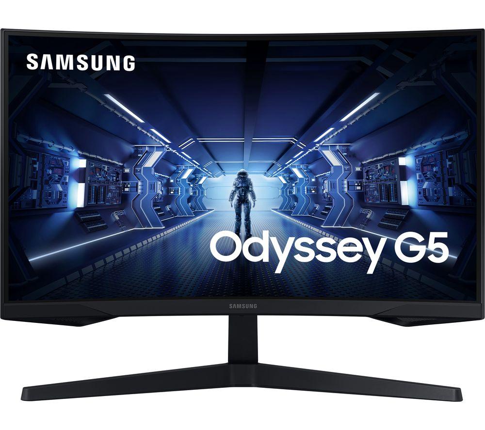 SAMSUNG Odyssey G5 LC27G55TQBUXXU Quad HD 27 Curved LED Gaming Monitor - Black Black