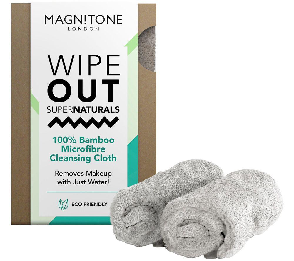 MAGNITONE WipeOut Supernaturals Bamboo Cleansing Cloth - Grey, Pack of 2, Silver/Grey