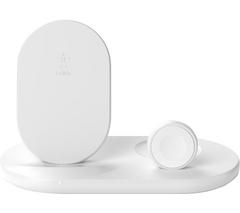 BELKIN 3-in-1 iPhone, Apple Watch & AirPods Wireless Charging Stand - White