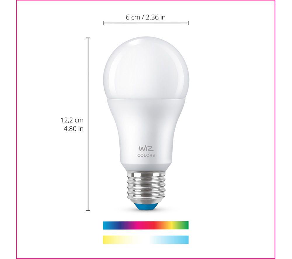 WIZ White & Colour Ambiance Smart LED Candle Bulb - A60, E27, Twin Pack image number 11 of 19
