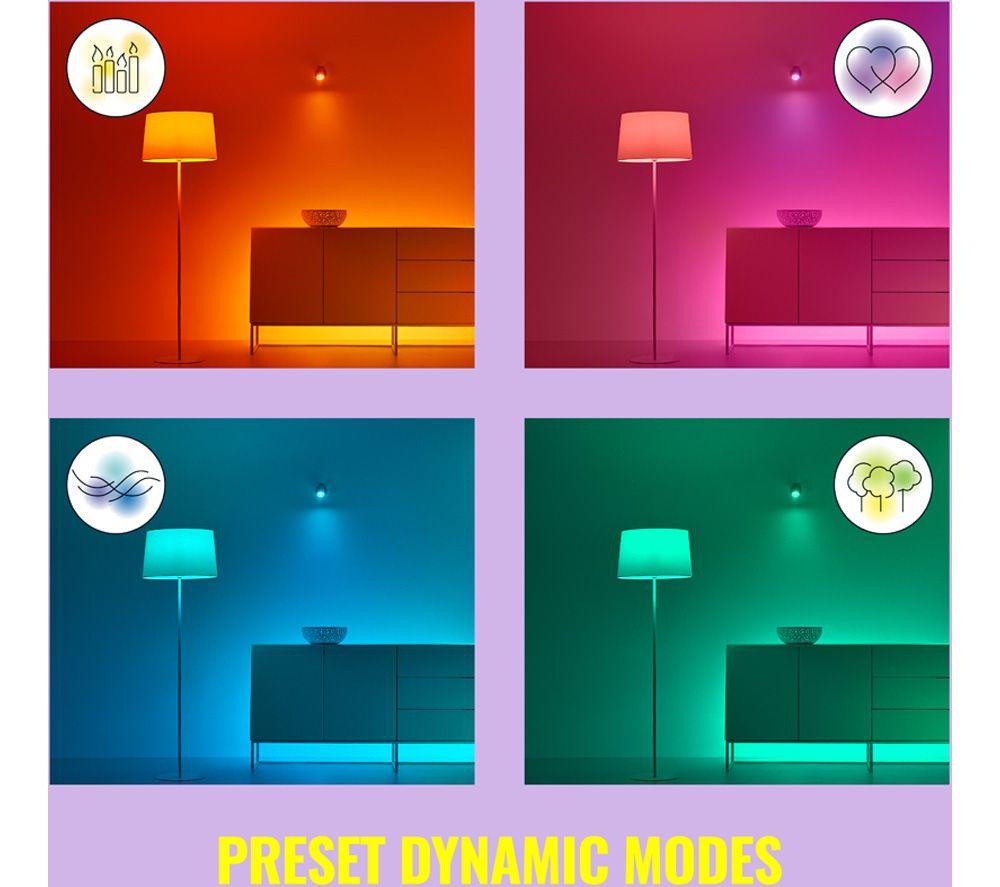 WIZ White & Colour Ambiance Smart LED Candle Bulb - A60, E27, Twin Pack image number 19 of 19