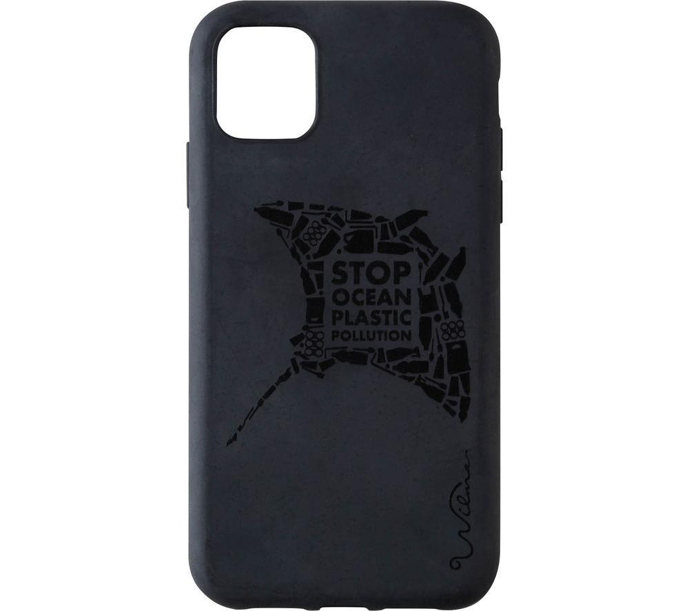 Image of WILMA Stop Ocean Plastic Pollution Manta iPhone 11 Pro Case - Black, Black
