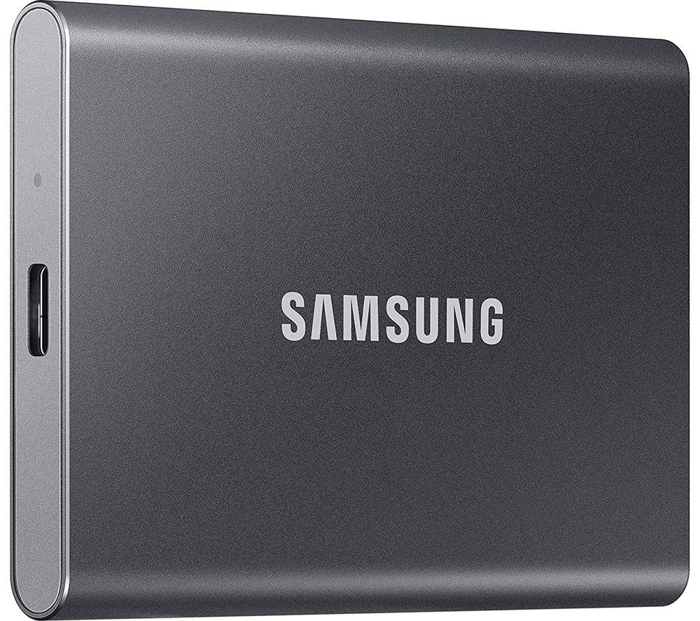 SAMSUNG T7 Portable External SSD - 1 TB, Grey, Silver/Grey