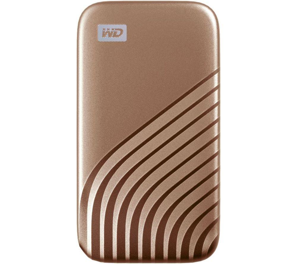 WD 2TB My Passport SSD Portable SSD USB-C USB 3.2 Gen 2 External NVMe Solid State Drive up to 1050 MB/s 2-meters drop resistance - Gold