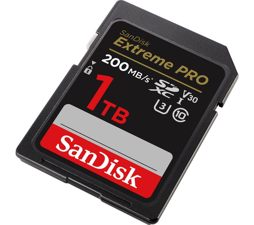 SANDISK Extreme Pro Class 10 SDXC Memory Card - 1 TB image number 3 of 3