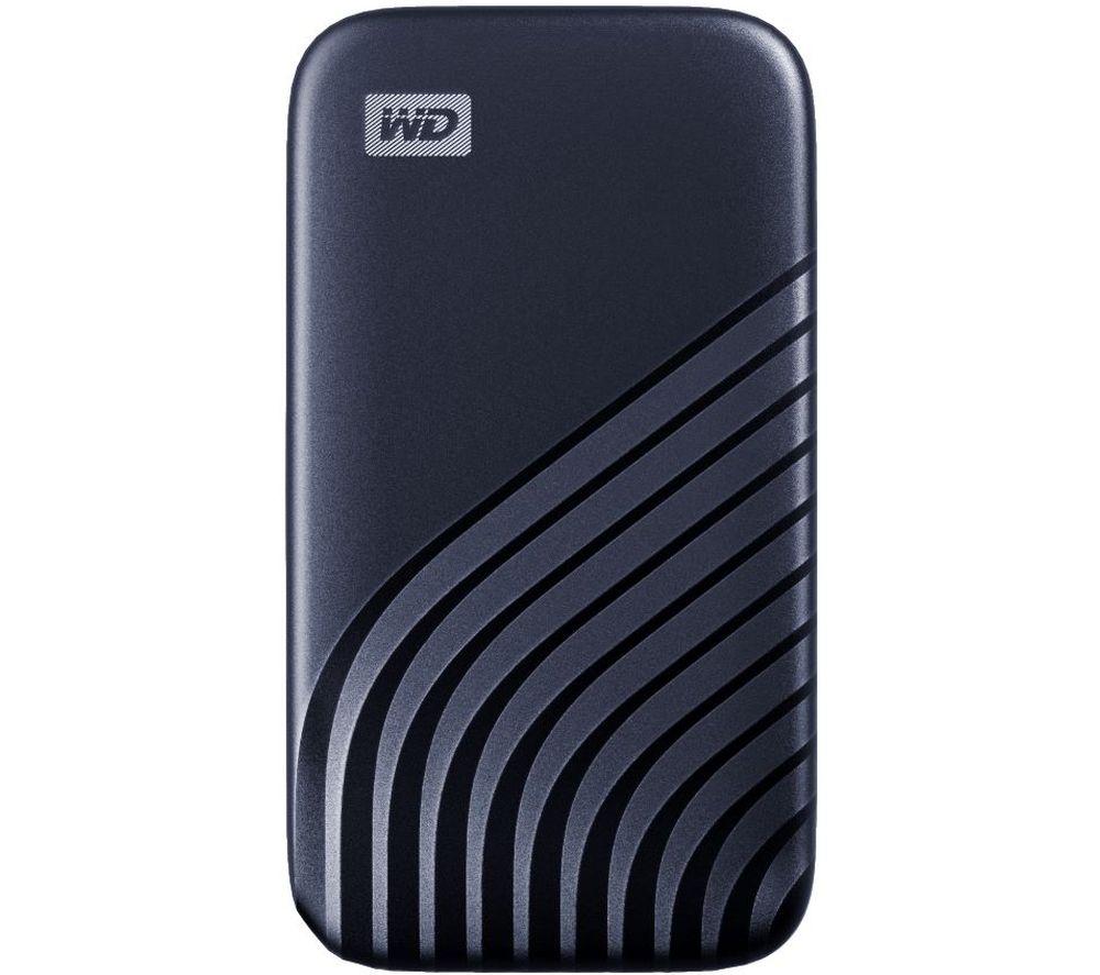 WD 2TB My Passport SSD Portable SSD USB-C USB 3.2 Gen 2 External NVMe Solid State Drive up to 1050 MB/s 2-meters drop resistance - Midnight Blue