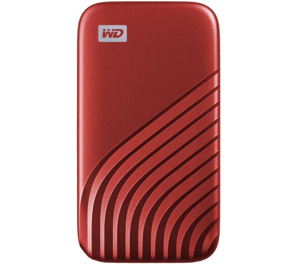 WD My Passport Portable External SSD - 500 GB, Red, Red