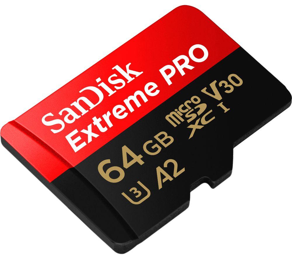 SANDISK Extreme Pro Class 10 microSDXC Memory Card - 64 GB image number 2 of 4