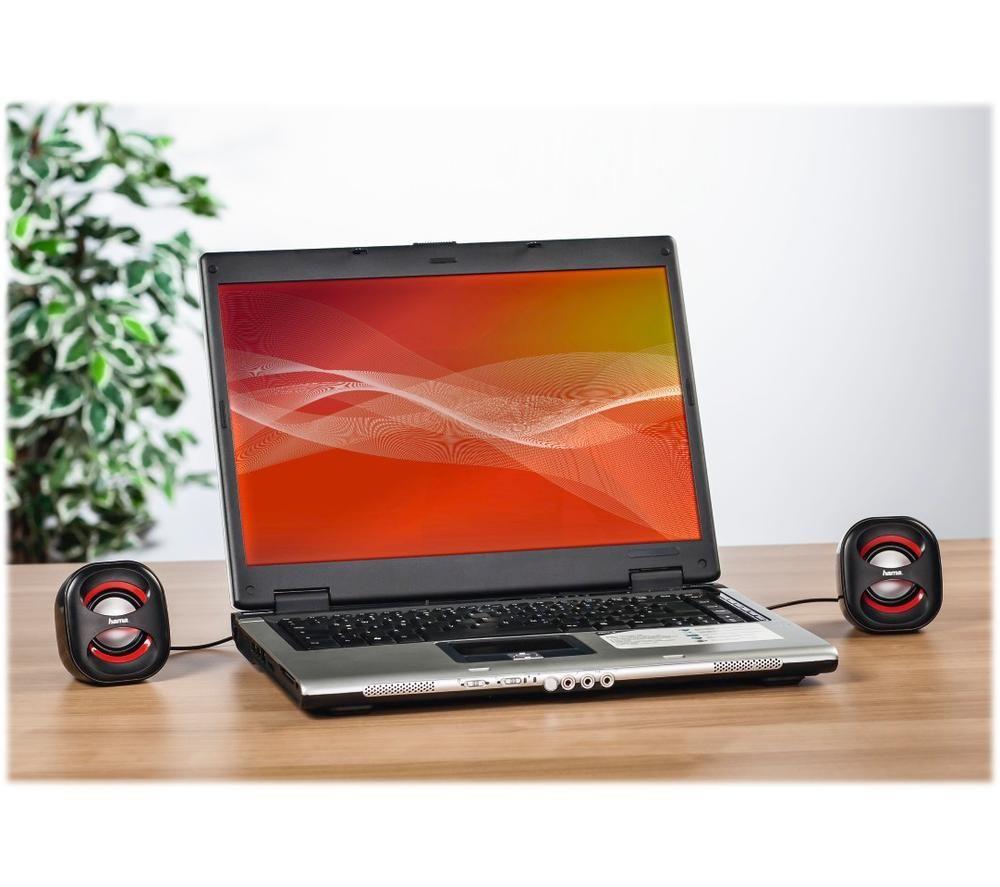 HAMA Sonic Mobil 183 Laptop Speakers - Black & Red image number 3 of 3
