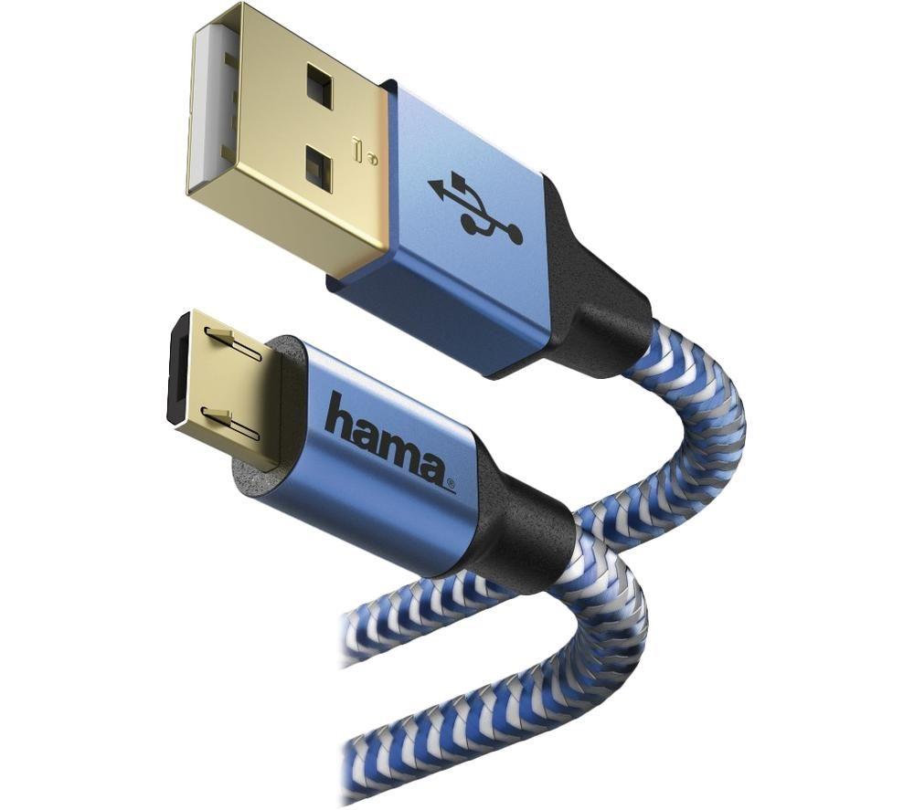 Buy HAMA Prime Line Reflective Micro USB to USB Cable 1.5 m, Blue