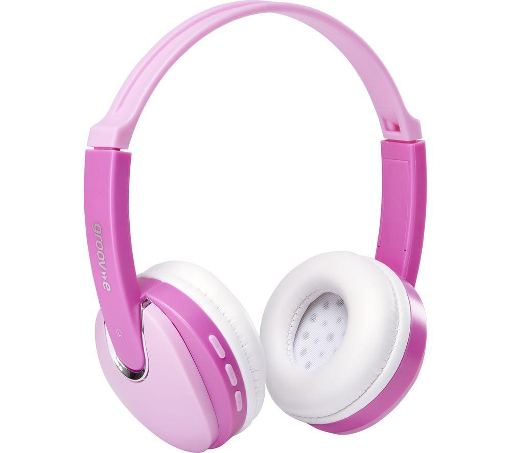 GROOV-E KIDZ Wireless Bluetooth Kids Headphones with Functions Control Pink image number 3 of 7