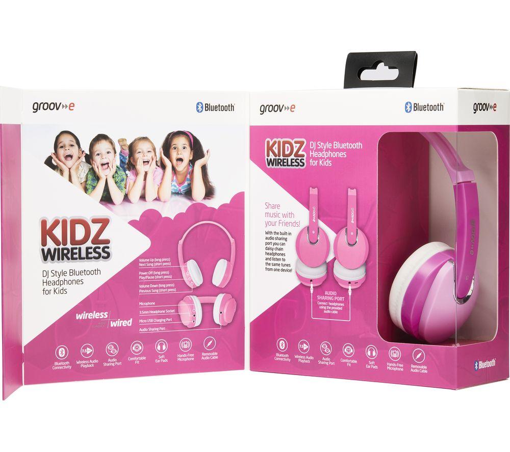 GROOV-E KIDZ Wireless Bluetooth Kids Headphones with Functions Control Pink image number 7 of 7