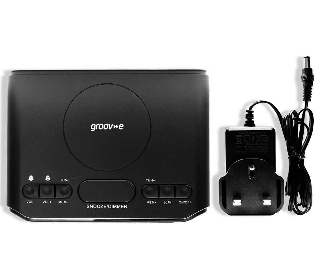 GROOV-E Atlas Alarm Clock with Wireless Charger - Black image number 3 of 7