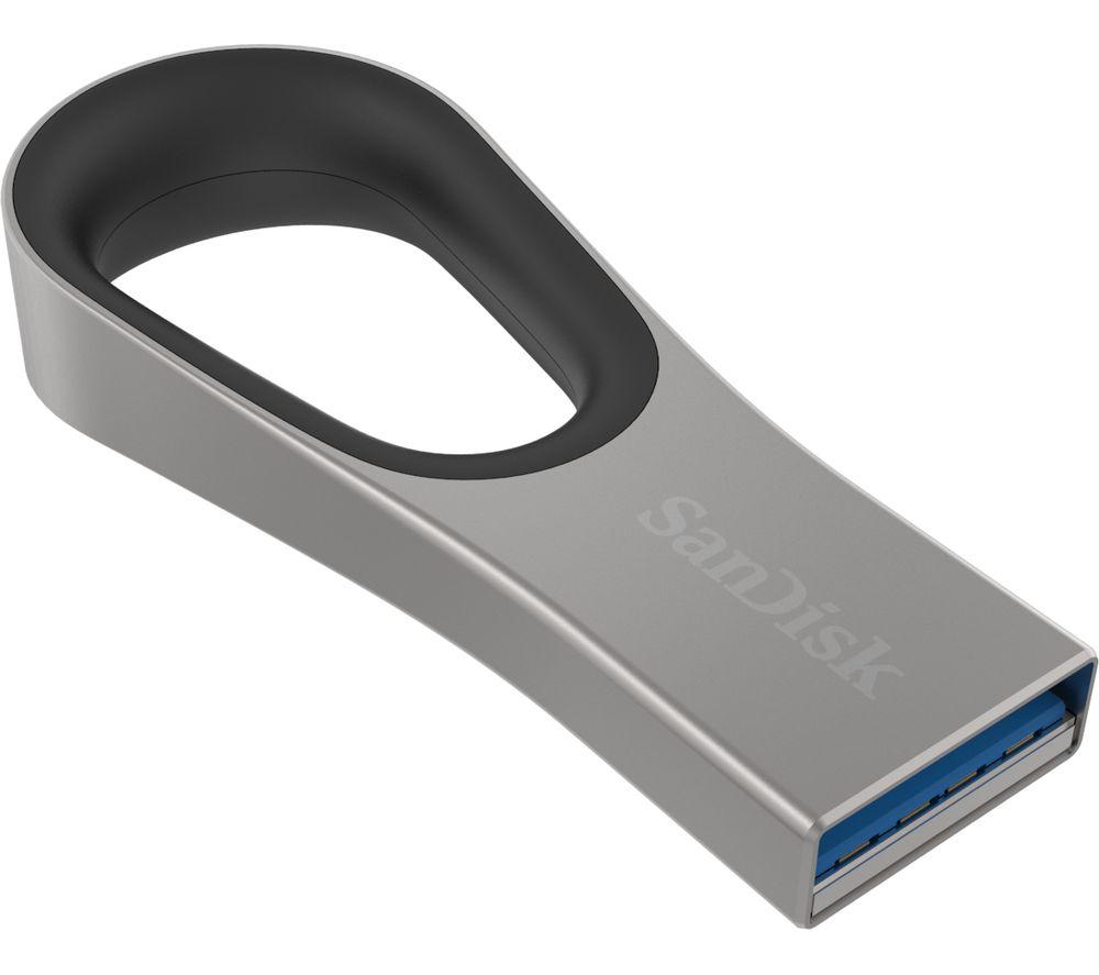 Image of SANDISK Ultra Loop USB 3.0 Memory Stick - 128 GB, Silver, Silver/Grey