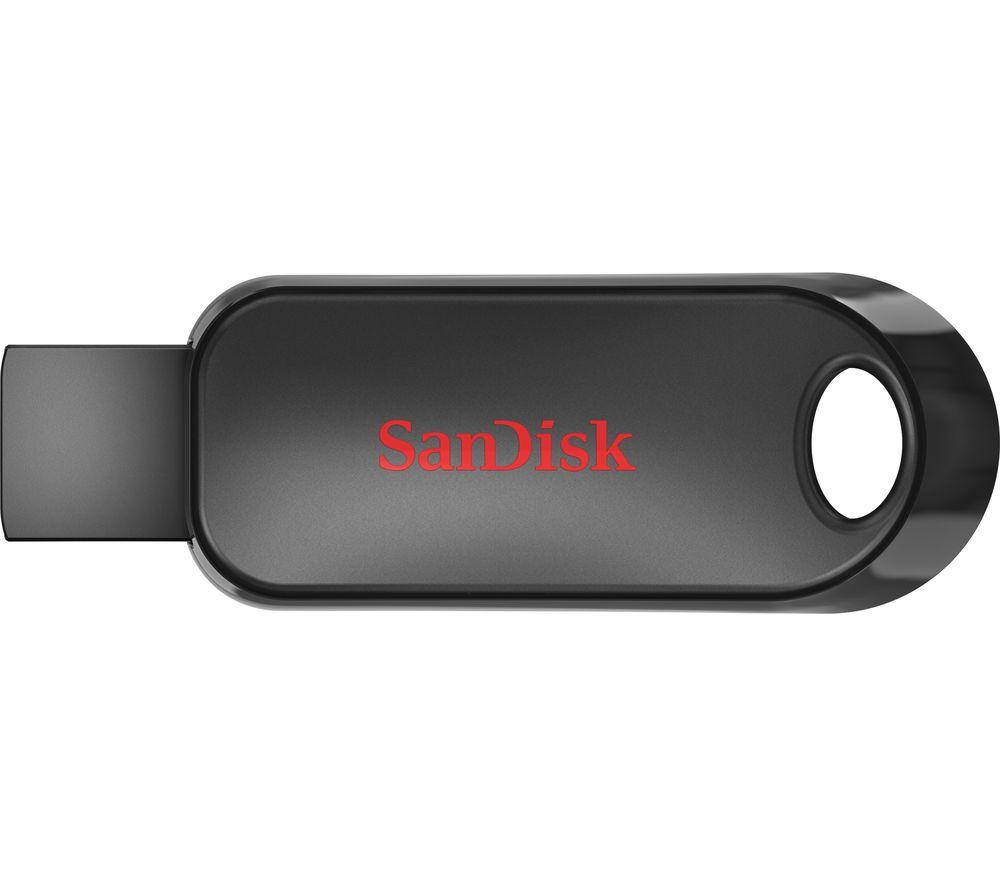 Image of SANDISK Cruzer Snap USB 2.0 Memory Stick - 128 GB, Black & Red, Red,Black