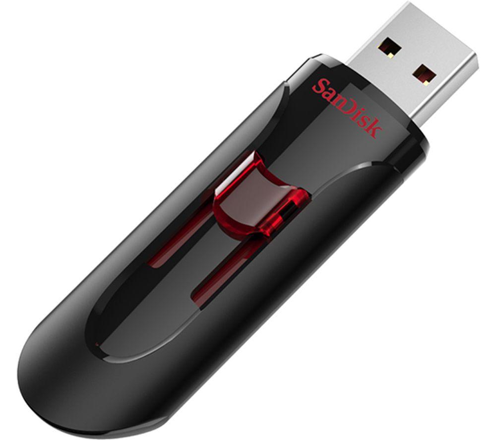 Image of SANDISK Cruzer Glide USB 2.0 Memory Stick - 16 GB, Black & Red, Red,Black