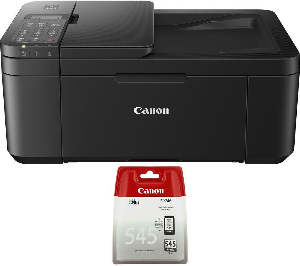 Canon PIXMA TR-4550 All-in-One Wireless Inkjet Printer with Fax & PG-545 Black Ink Cartridge Bundle, Black
