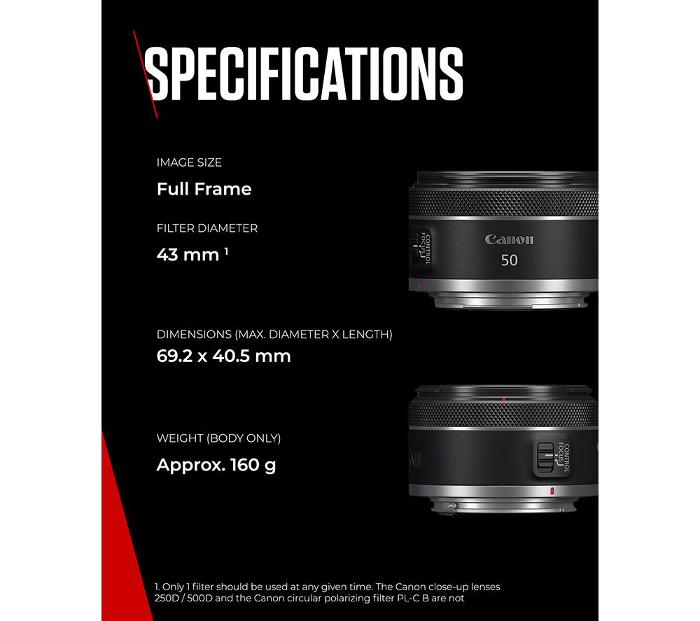Buy CANON RF 50 mm f/1.8 STM Standard Prime Lens | Currys