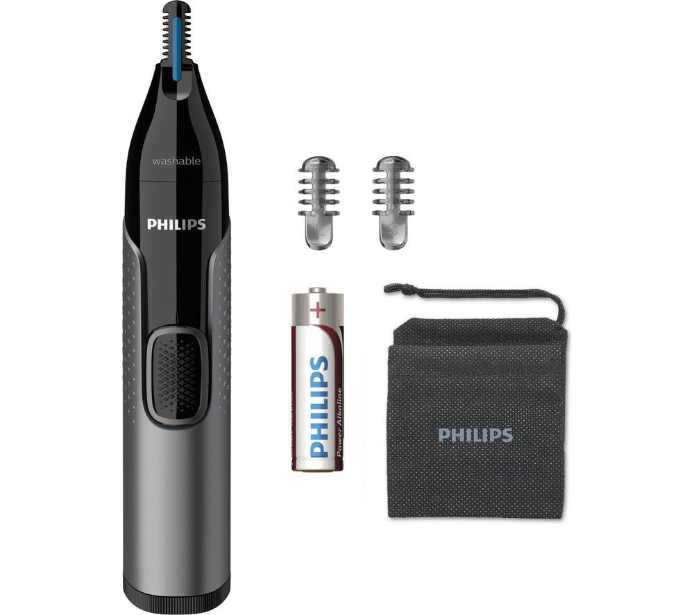 PHILIPS Series 3000 NT3650/16 Wet & Dry Nose, Ear & Eyebrow Trimmer - Black, Black