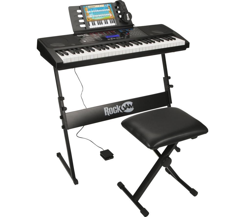 Buy ROCKJAM 761 Super Kit Electronic Keyboard Pack Black Currys
