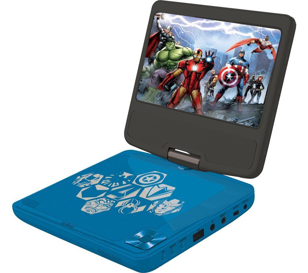 Image of LEXIBOOK DVDP6AV Portable DVD Player - Avengers, Black,Blue