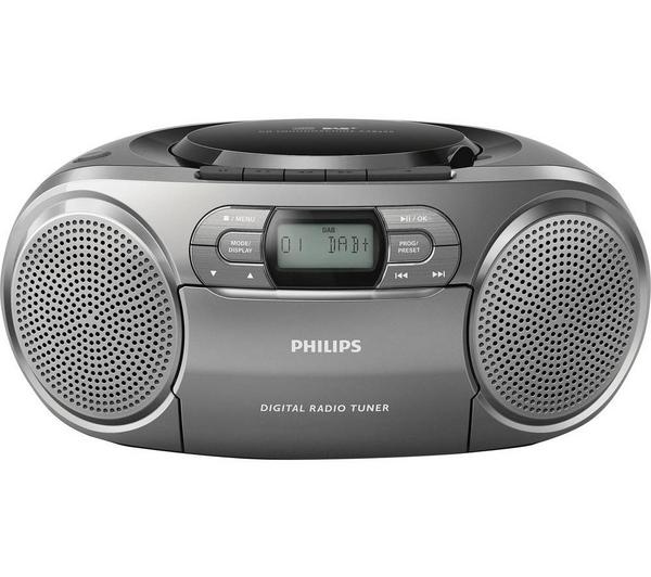 Buy PHILIPS AZB600/12 DAB+/FM Boombox - Silver | Currys