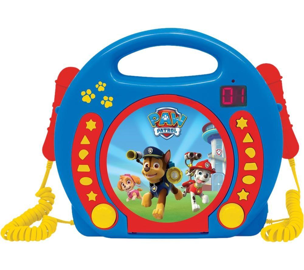 LEXIBOOK Paw Patrol CD Player with Microphones, Blue,Red,Yellow