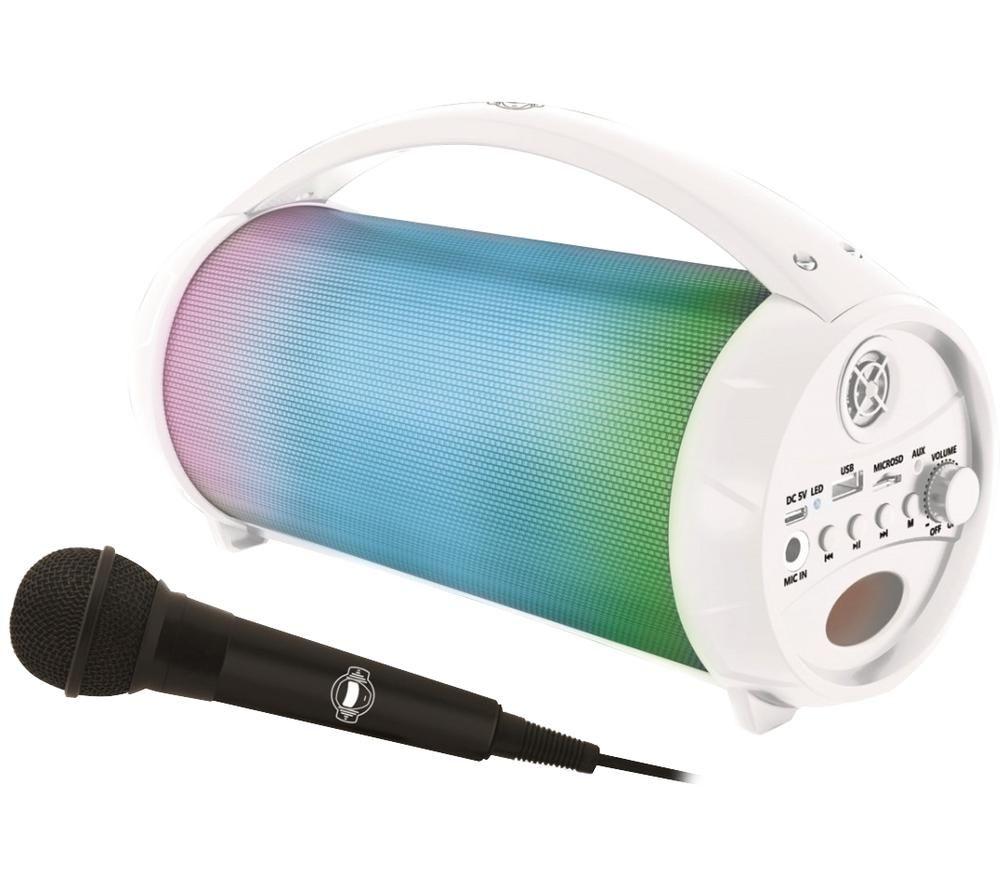 LEXIBOOK iParty BTP585Z Bluetooth Karaoke System - White, White