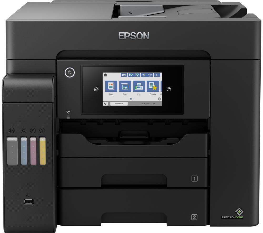 Image of EPSON EcoTank ET-5800 All-in-One Wireless Inkjet Printer with Fax, Black