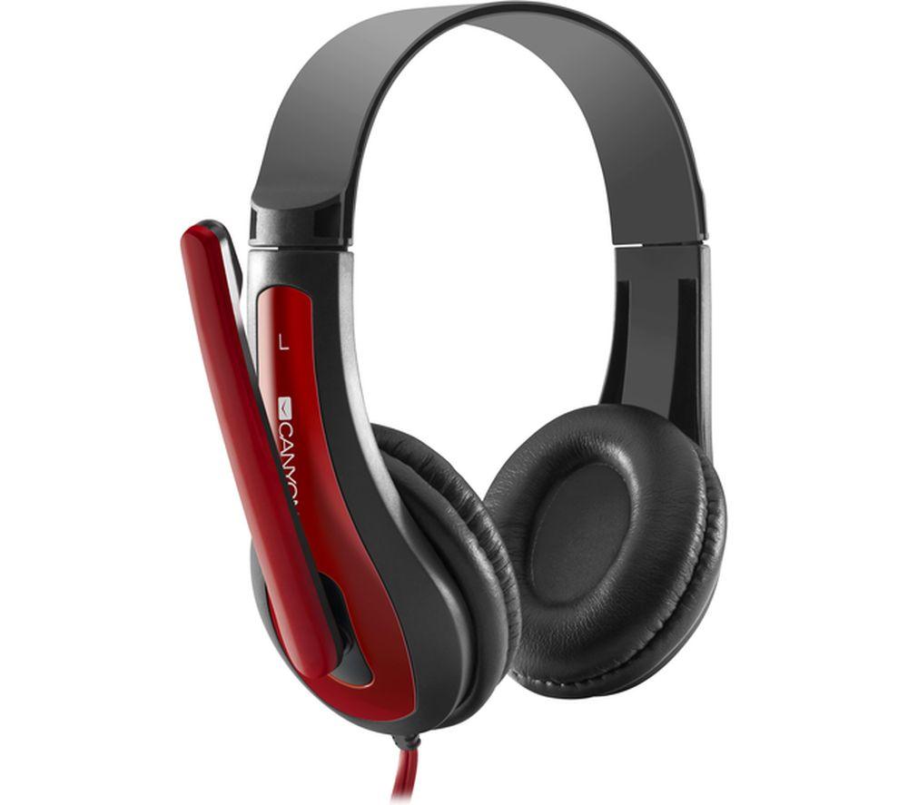 Image of CANYON CNS-CHSC1BR Headset - Black & Red, Black,Red