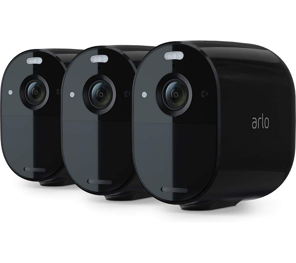 ARLO Essential Spotlight VMC2330B-100EUS Full HD WiFi Security Camera - Black, Pack of 3
