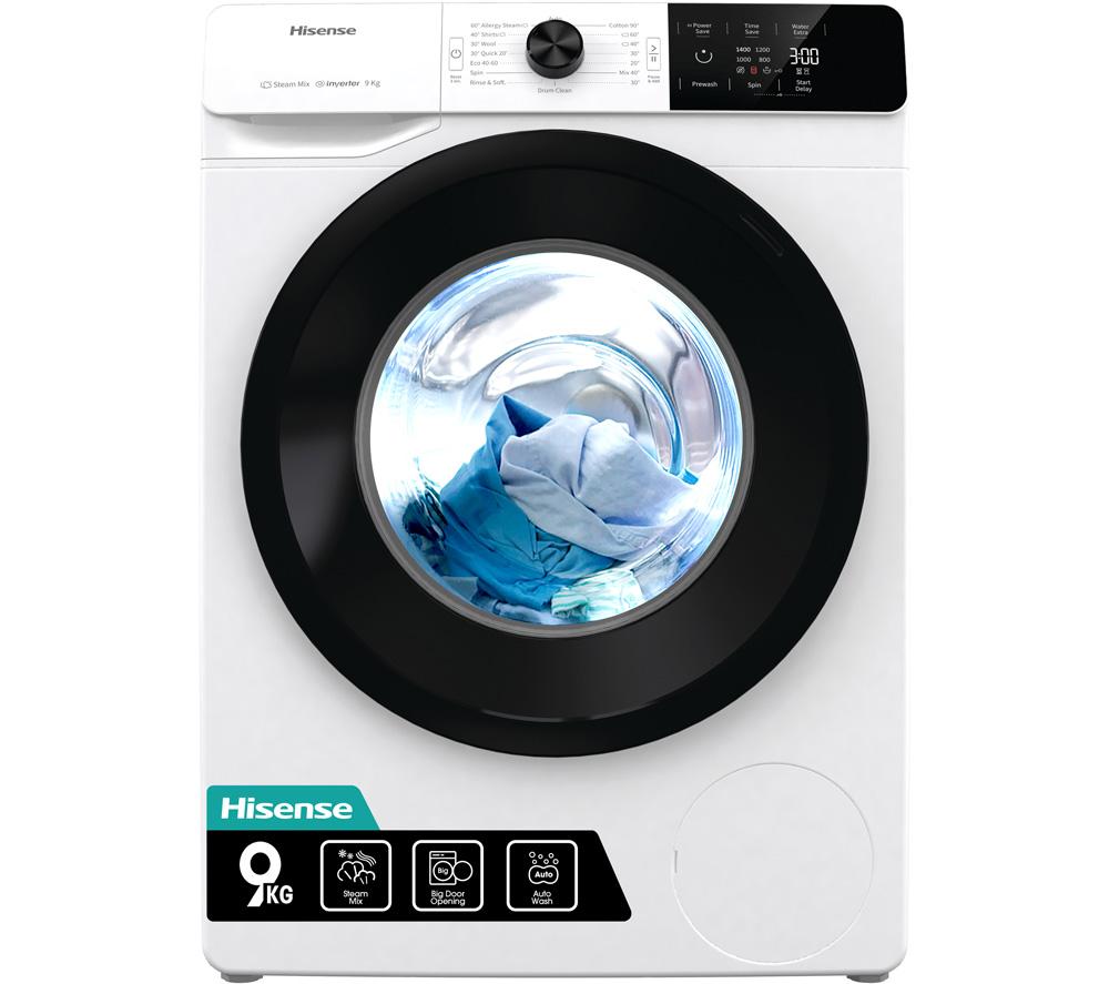 HISENSE WFGE90141VM 9 kg 1400 Spin Washing Machine - White, White