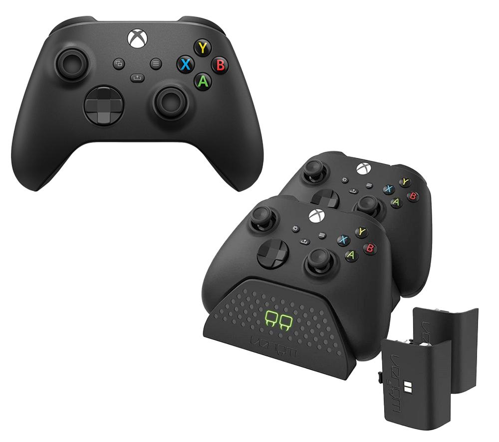 Xbox Wireless Controller & Venom Xbox Series X/S Twin Docking Station Bundle - Carbon Black