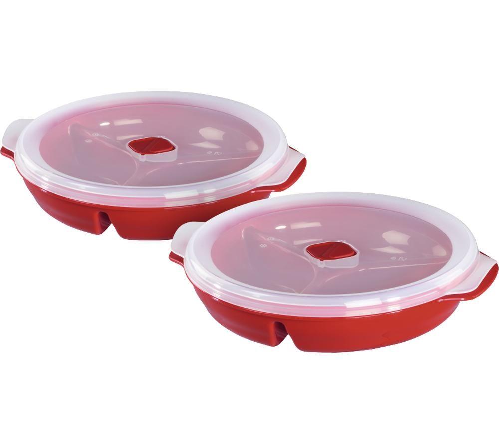 XAVAX 111464 Round Microwavable Plate Set  Red review