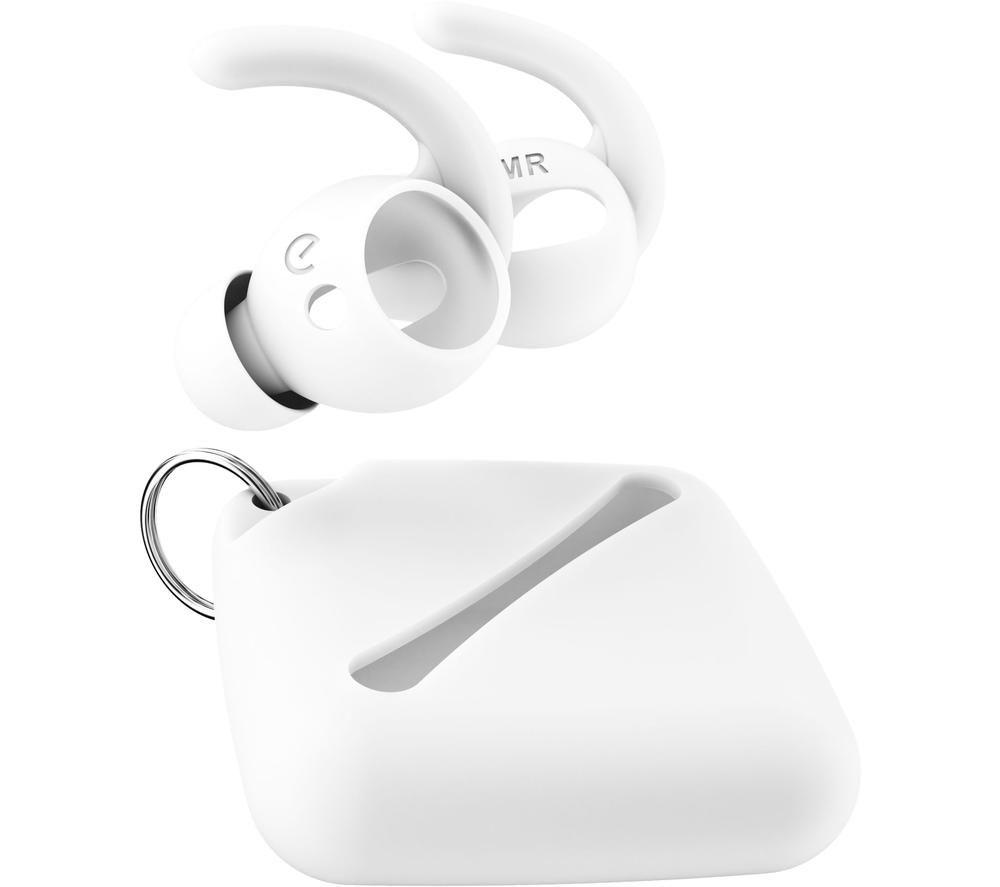 Keybudz EarBuddyz Ultra In-Ear non-slip silicone earphones Attachment for Apple AirPods, EarPods Headphones Earphone accessories, ear hook earbuds, Sport, white