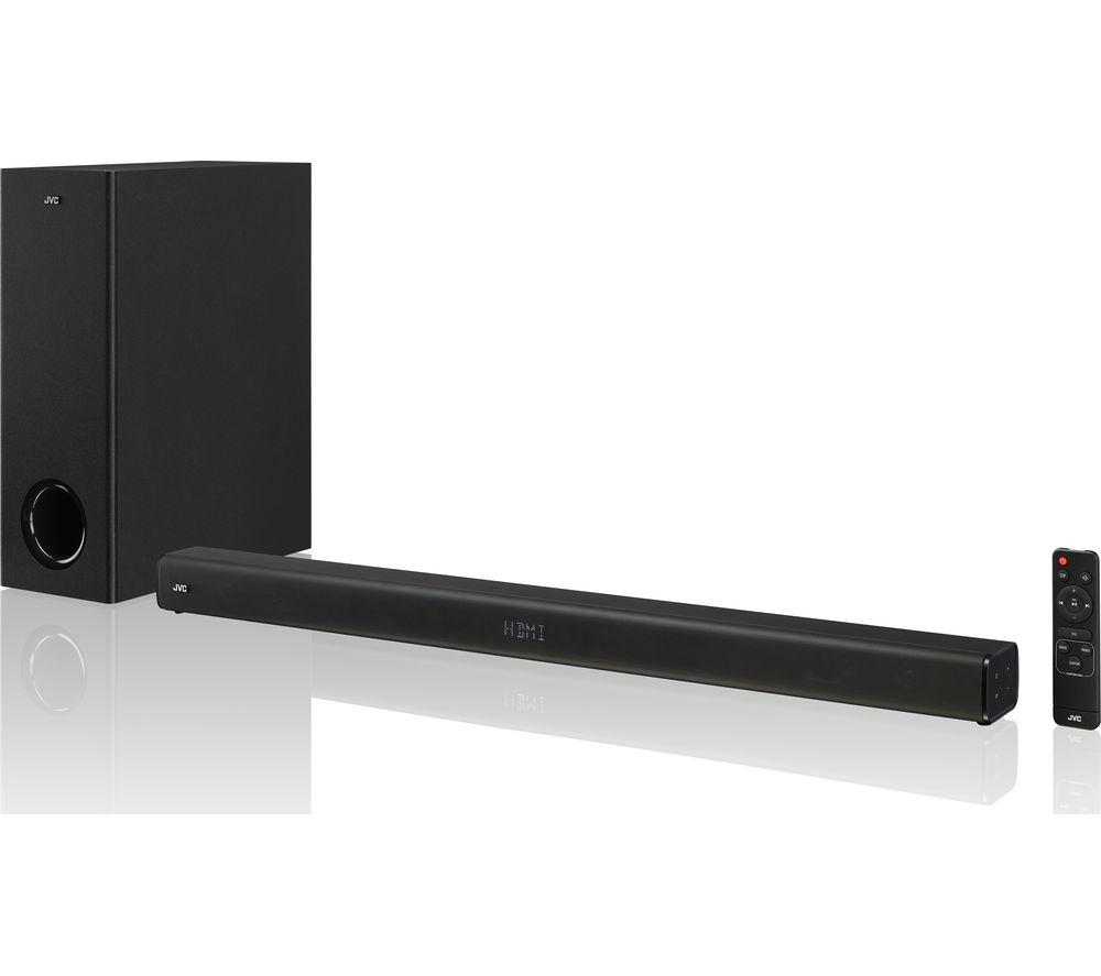 New JVC Bluetooth Soundbar With Detachable Wireless Satellite Speakers 2400W Home Furniture Cape